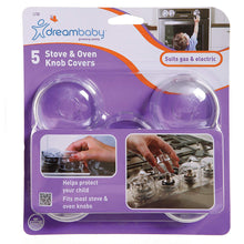 Load image into Gallery viewer, Dreambaby Stove &amp; Oven Knob Covers, Clear. 5 Count
