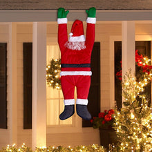 Load image into Gallery viewer, Gemmy Outdoor Decor Santa Hanging From Gutter

