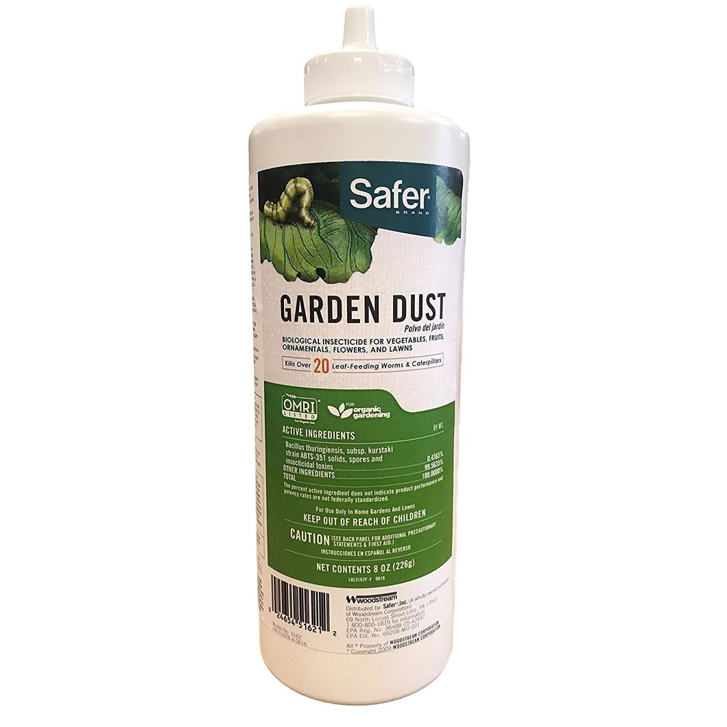Safer Brand 5162-12 Garden Dust Caterpillar Killer with with B.T. 8oz, Brown/A