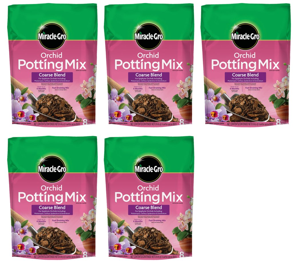 Miracle-Gro Orchid Potting Mix, 8-Quart (5 Pack)