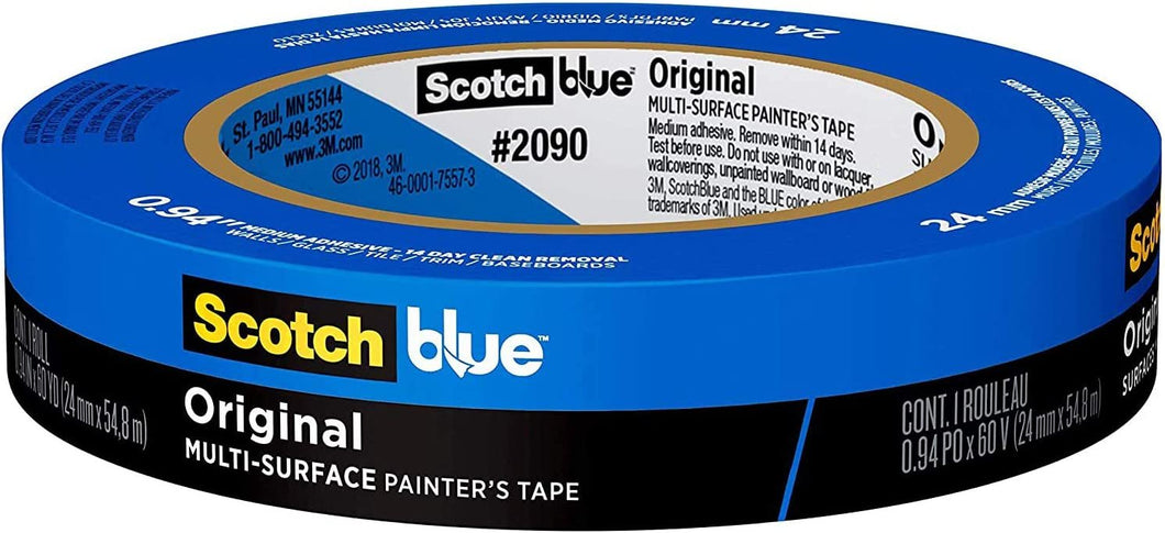 3M Scotch 2090 Blue Painters Tape: 1 in. x 60 yds. (Blue)