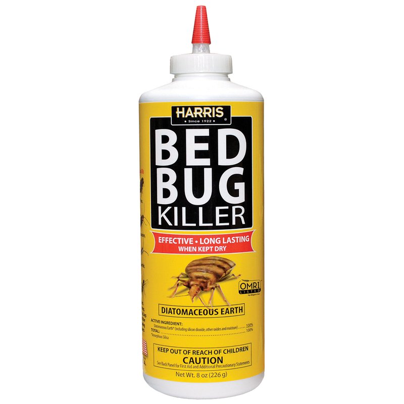 Harris HDE-8 Bed Bug Powder Diatomaceous Earth, 8oz, Yellow