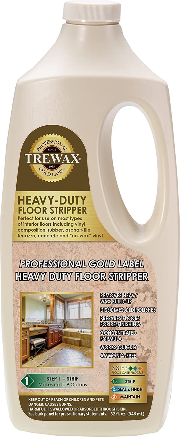 Trewax Professional Gold Label Heavy Duty Floor Stripper, Floor Cleaner, 32-Fluid Ounce