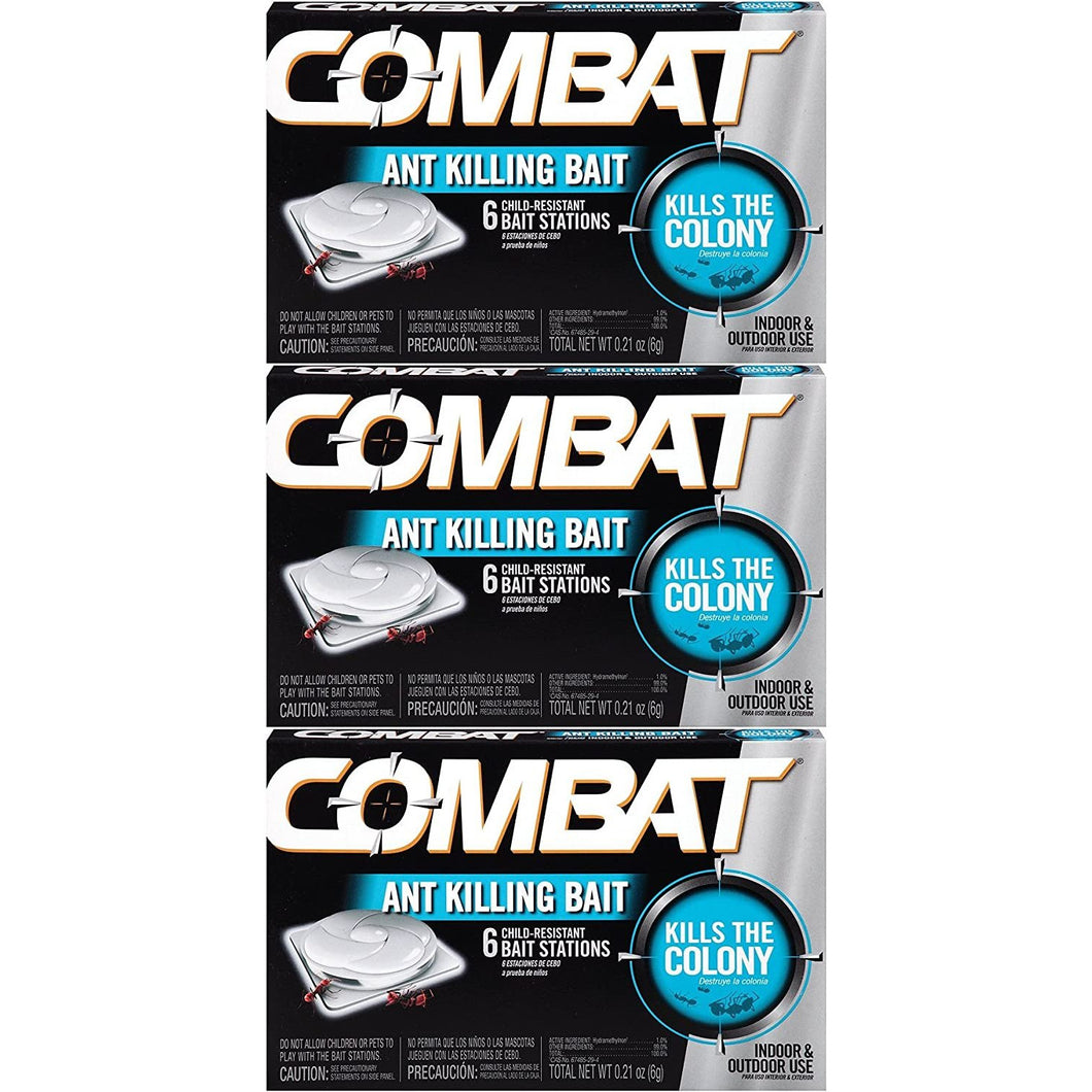 Combat 023400459018 Ant Killing Bait Stations, 6 Count (3 Pack)