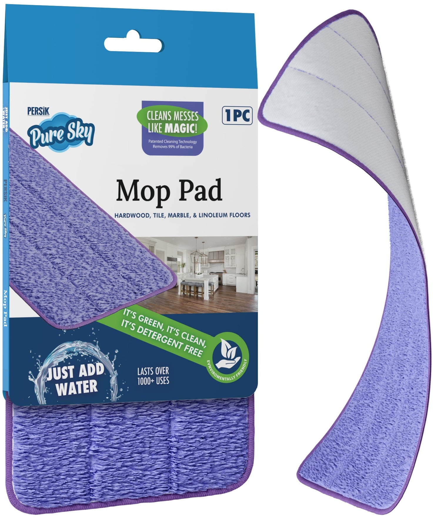 Pure-Sky Magic Deep Clean Floor Mop - Includes Light Weight, Strong Pole + Mop Pad and Towel