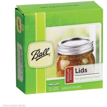 Load image into Gallery viewer, Ball Regular Mouth Jar Lids, 12 Lids per Box (Set of 4 Boxes = 48 Total Lids)
