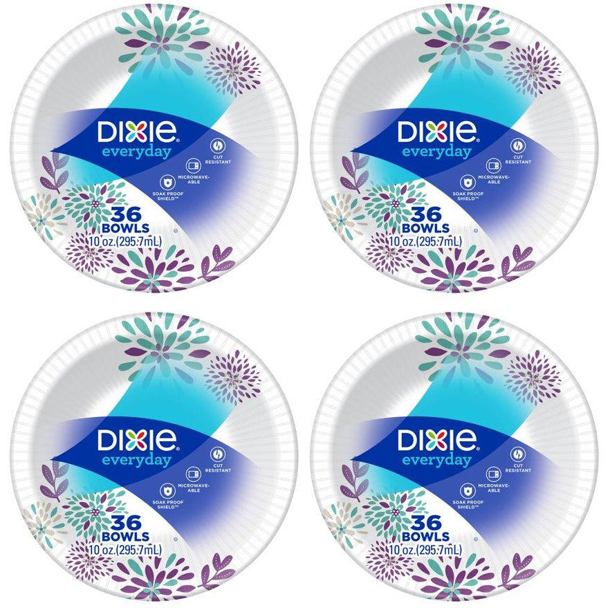 Dixie Everyday Paper Bowls 10 Ounce, 36 Count, (Pack Of 4)