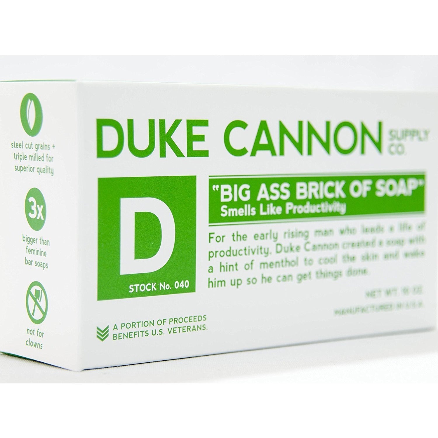 Duke Cannon Big Ass Brick Of Soap Bar Smells Like Victory 10oz~Made in USA