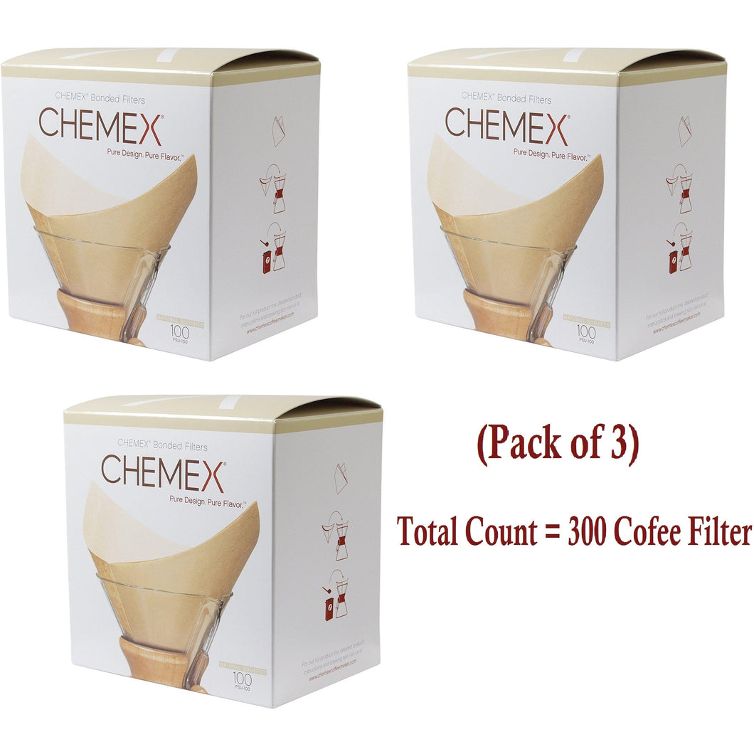 Chemex Natural Coffee Filters, Square, 300ct