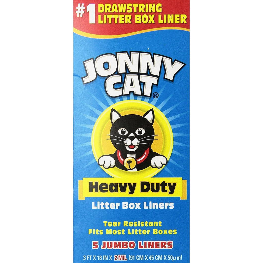 JONNY CAT Heavy Duty Litter Box Liners, Jumbo, 5 Liners-Box