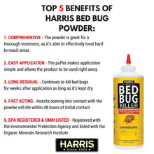 Load image into Gallery viewer, Harris Bed Bug Killer, Diatomaceous Earth Powder 1/2 LB, Fast Kill with Extended Residual Protection (2/Pack)
