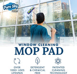 Pure-Sky Window Glass Mop Head – Makes Cleaning Windows a Breeze - Just Add Water No Detergents Needed - Streak Free Ultra Microfiber Window Cleaning Cloth Pad Replacement - for Windows, Glass, Mirror