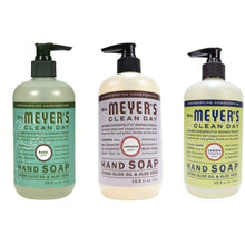 Load image into Gallery viewer, Mrs. Meyer&#39;s Hand Soap Variety Pack Lemon Verbena, Basil, Lavender 12.5 Fluid Ounce
