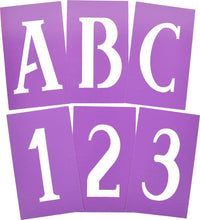 Load image into Gallery viewer, Hillman Decorative Stencils Serif 4-Inch, Purple, 38 pk
