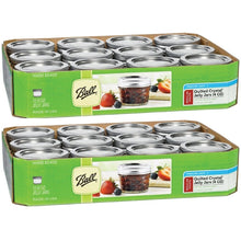 Load image into Gallery viewer, Canning Jar Bundle 3 Items = 2 Packs Ball 4-Ounce Quilted Crystal Jelly Jars with Lids and Bands, Set of 12 (Total 24 Jars) + Dissolvable Labels (Set Of 60)
