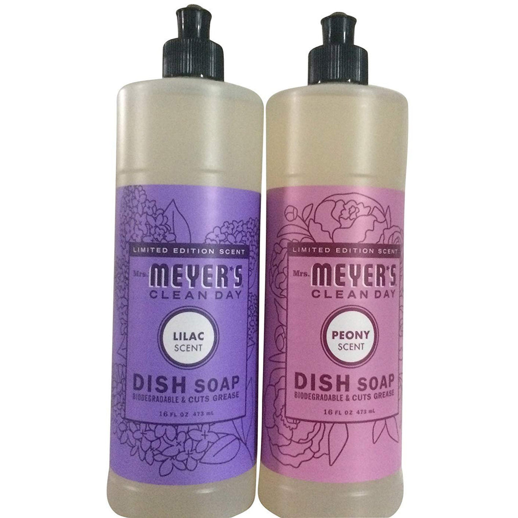 Mrs. Meyers Clean Day Limited Edition Spring Dishwashing bundle (Lilac and Peony Scent) - 16 fl oz each