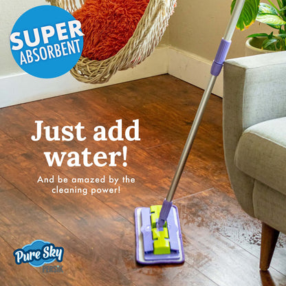 Pure-Sky Magic Deep Clean Floor Mop - Includes Light Weight, Strong Pole + Mop Head