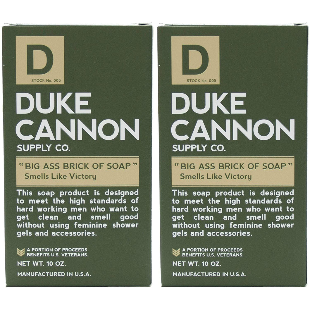 Duke Cannon Big Brick of Bar Soap for Men - Smells Like Victory, 10 Ounces (Pack of 2)