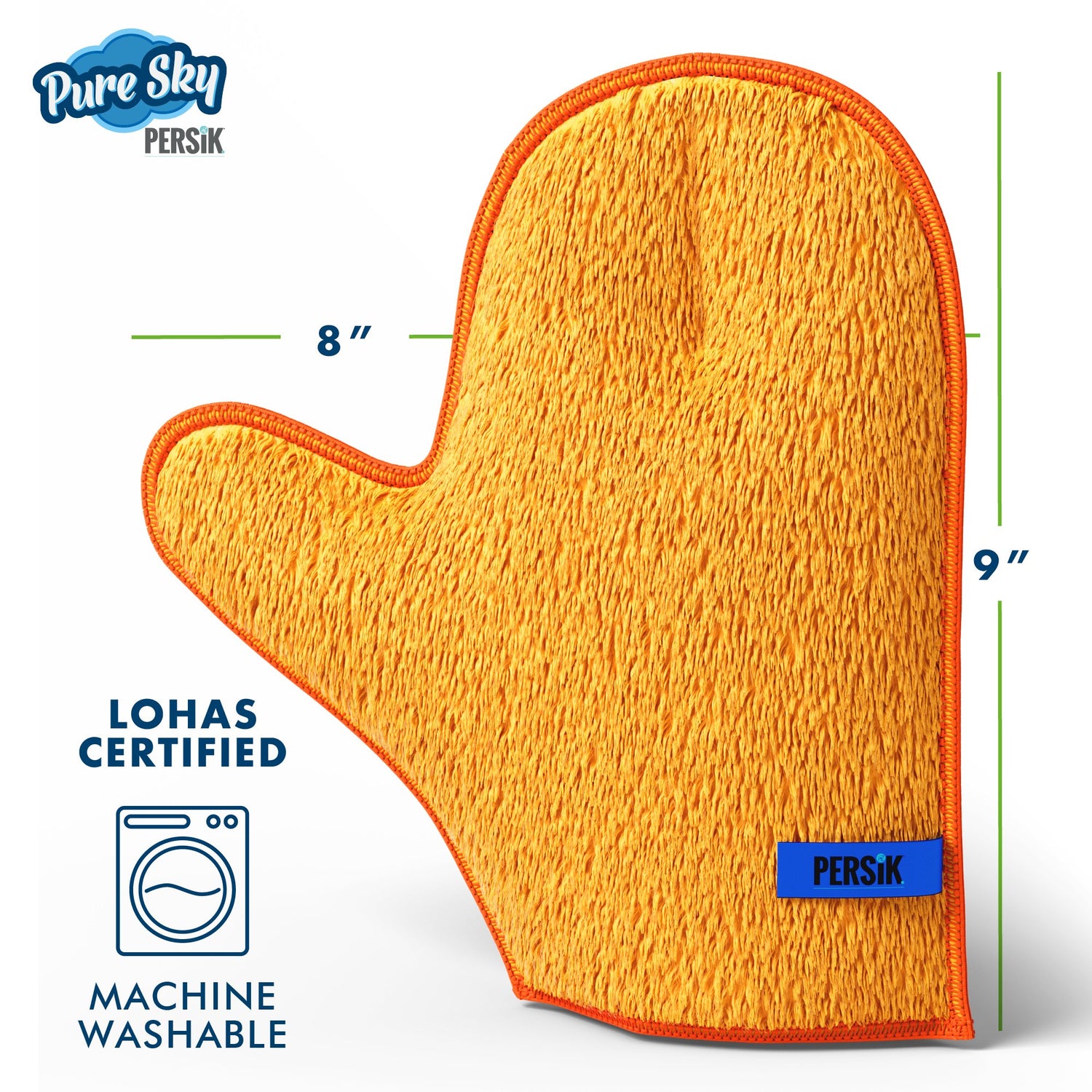 Pure-Sky Ultra-Microfiber Cleaning Cloth - Includes Window &amp; Glass Towel Streak Free + Dusting  Glove +  Sponge