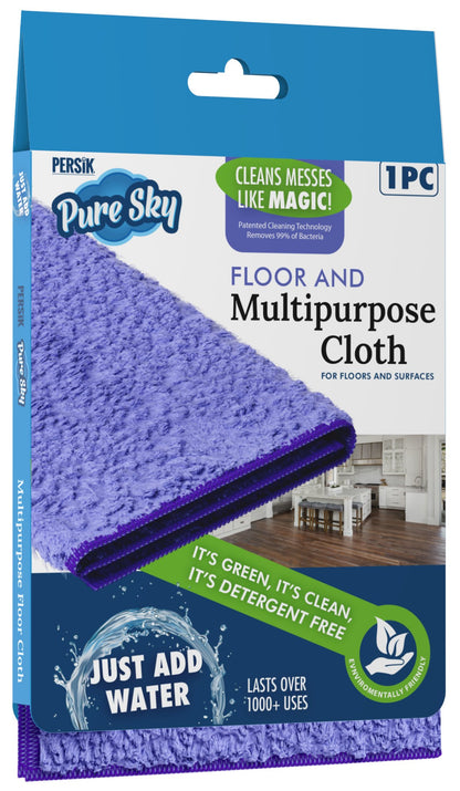 Pure-Sky Magic Deep Clean Multipurpose Cleaning Cloth - Stick-Attachable for Mop, or as Handheld Microfiber Towels to Clean Any Surfaces