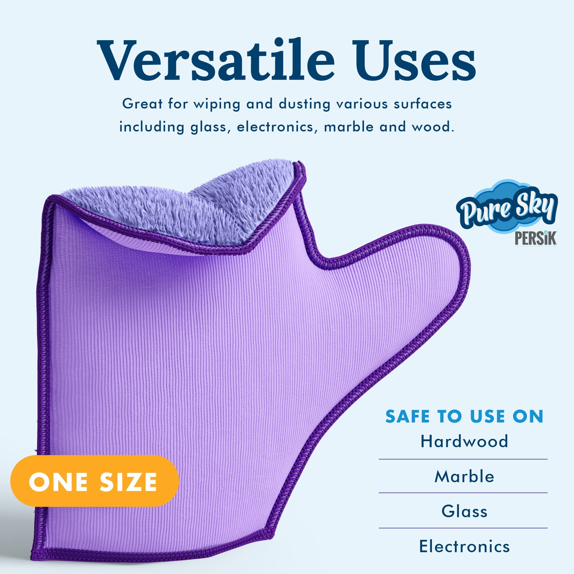 Pure-Sky Ultra Microfiber Cleaning Glove  - 2 sided, for Dust &amp; Window Glass Streak Free Leaves no Wiping Marks
