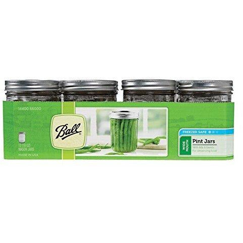 Ball Mason PINT Jars Wide-Mouth Can or Freeze with Lids and Bands, Set of 12, Dissolvable Labels - (Set Of 60)