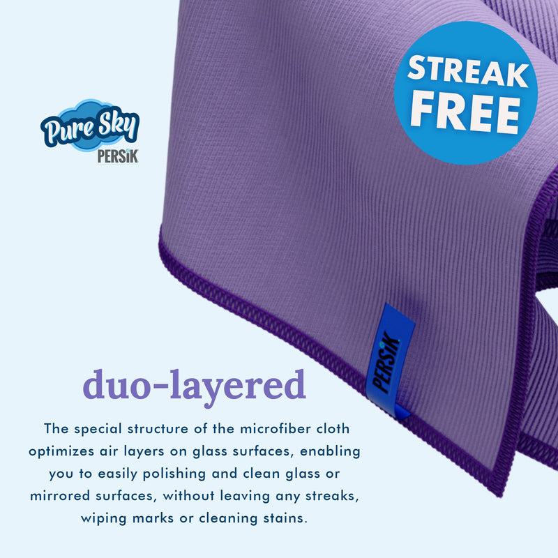 Pure-Sky Window Glass Cleaning Cloth - Streak Free Magic - Leaves no Wiping Marks