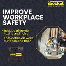 Load image into Gallery viewer, i-Socket Workshop Automated Vacuum Switch - Power Tool Activated Sensor and Automatic Shutoff - Workshop Safety Device - for Contractors and Woodworkers
