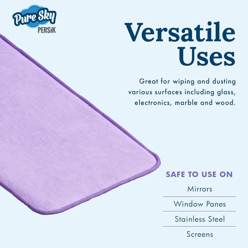Pure-Sky Window Glass Mop Head – Makes Cleaning Windows a Breeze - Just Add Water No Detergents Needed - Streak Free Ultra Microfiber Window Cleaning Cloth Pad Replacement - for Windows, Glass, Mirror