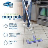 Pure-Sky Ultra Microfiber Floor Mop - Telescopic Extension Pole – Light Weight - Strong Durable Aluminum Handle - Duo-Safety Locking Device