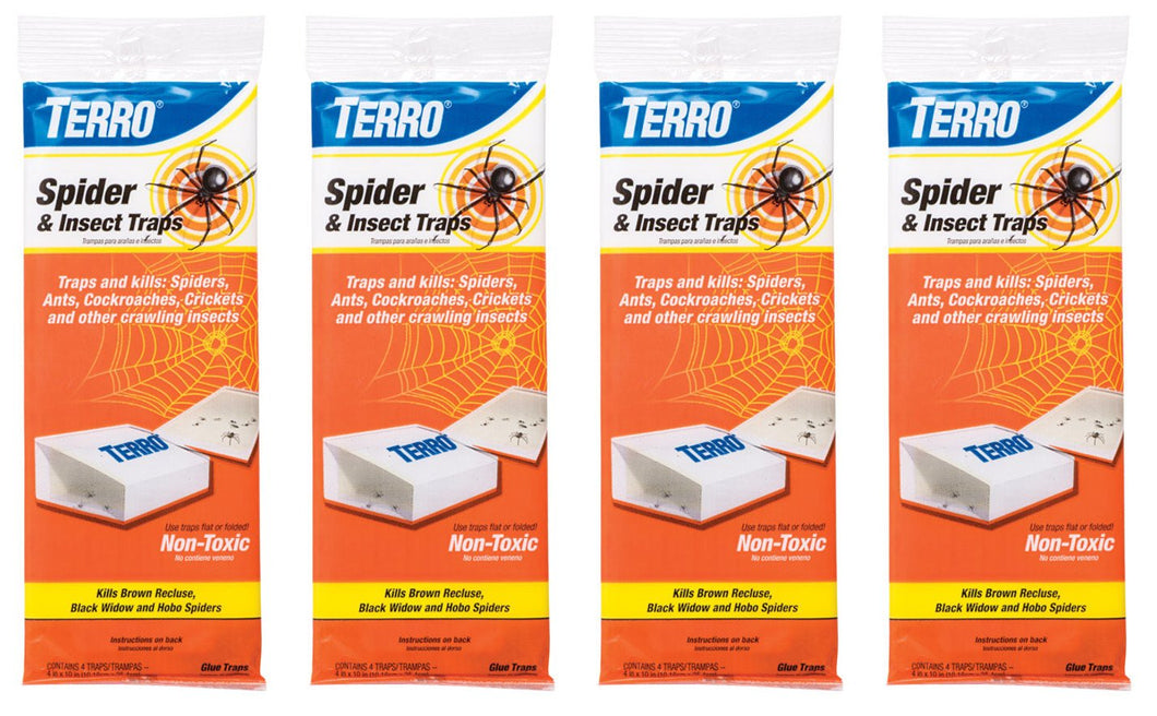Terro 2-Pack 3200 Spider Traps 4 in a Package, (Pack of 2, 8 Traps Total)