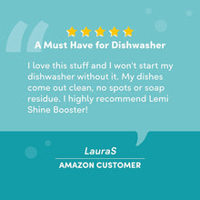 Load image into Gallery viewer, Lemi Shine Booster Dishwasher Detergent Additive Eliminates Tough Hard Water Stains on Dishes &amp; Glassware Safe, Natural

