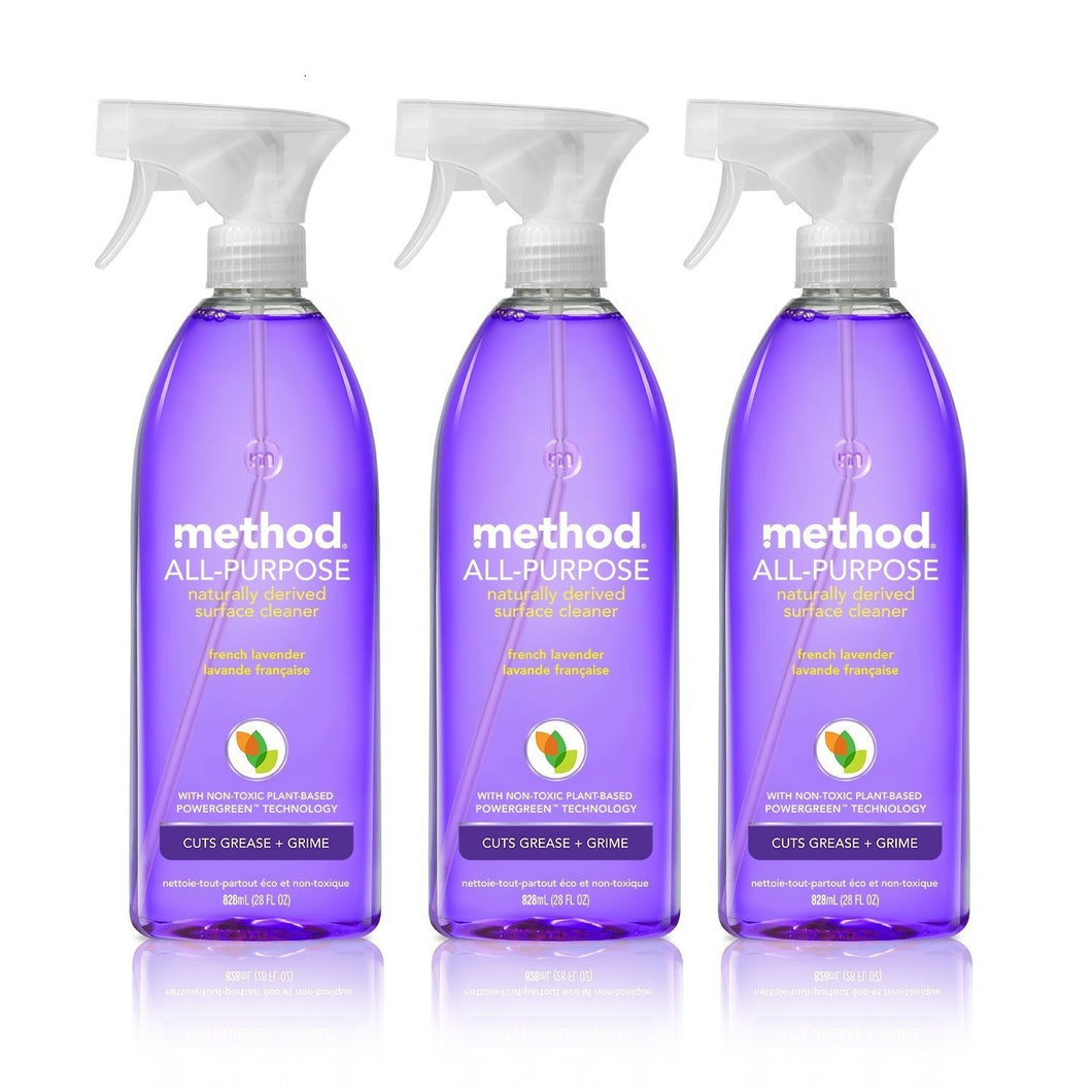 Method All-purpose Natural Surface Cleaner, French Lavender, 28 ounce (3 Count)