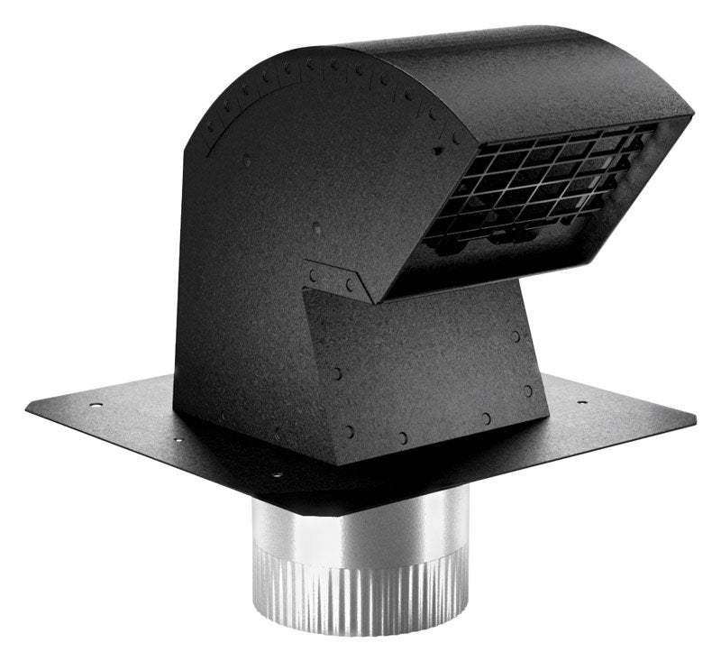Imperial Manufacturing Group Vt0640 Imperial Manufacturing R2 9 In. L X 4 In. Dia. Black/ Silver Aluminum Roof Cap With Collar