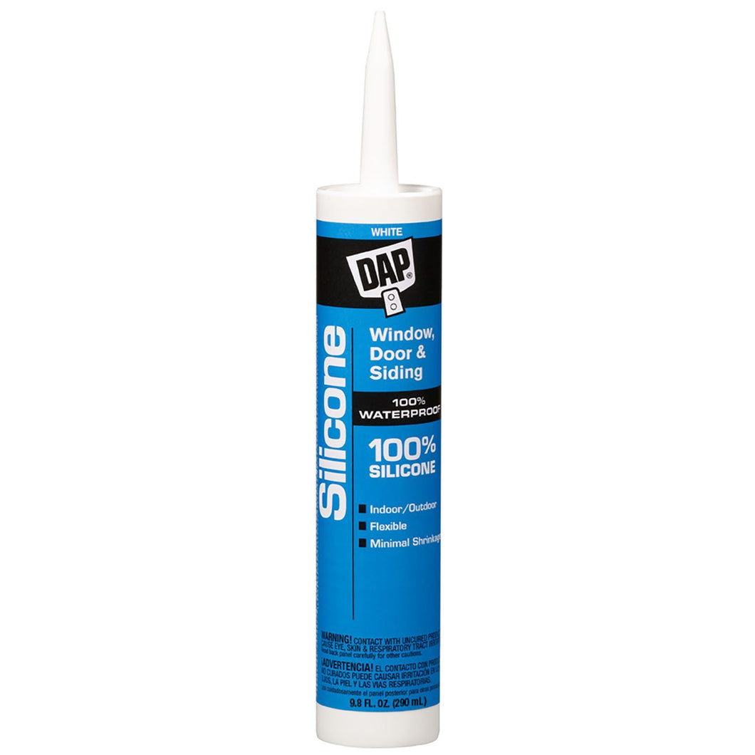 DAP White 10.1 Oz Silicone Rubber Sealant