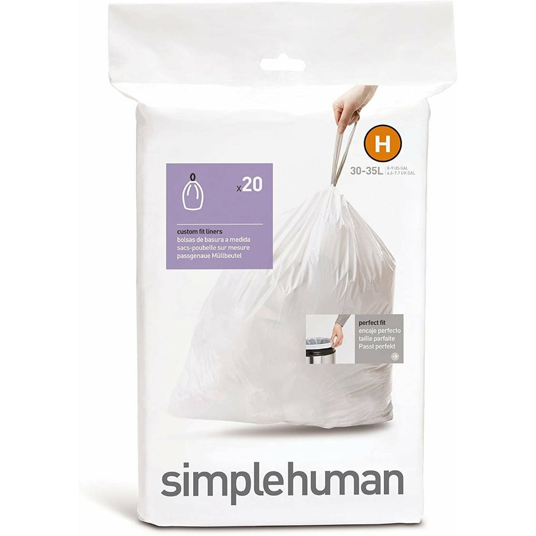 simplehuman CW0168 Custom-Fit Can Liner H 20-pc.