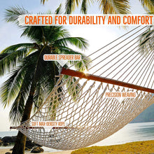 Load image into Gallery viewer, Castaway Living 13 ft. Double Traditional Hand Woven Cotton Rope Hammock with Free Extension Chains &amp; Tree Hooks, Designed in The USA, Accommodates Two People with a Weight Capacity of 450 lbs.
