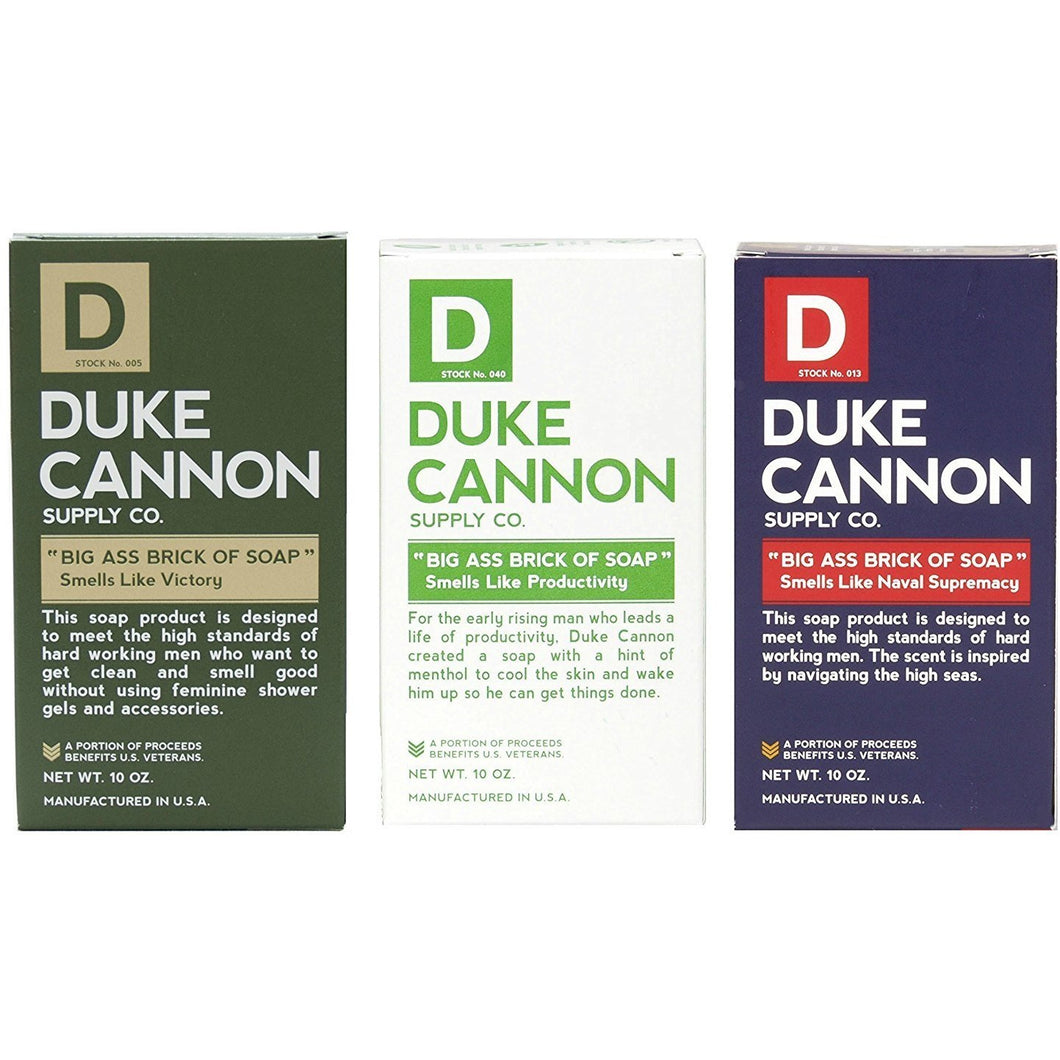 Duke Cannon Men's Big Brick of Soap Set - Productivity, Naval Supremacy, Victory