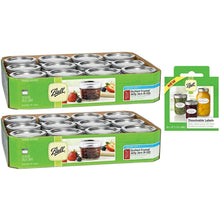 Load image into Gallery viewer, Canning Jar Bundle 3 Items = 2 Packs Ball 4-Ounce Quilted Crystal Jelly Jars with Lids and Bands, Set of 12 (Total 24 Jars) + Dissolvable Labels (Set Of 60)
