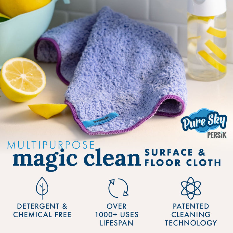 Pure-Sky Magic Deep Clean Multipurpose Cleaning Cloth - Stick-Attachable for Mop, or as Handheld Microfiber Towels to Clean Any Surfaces