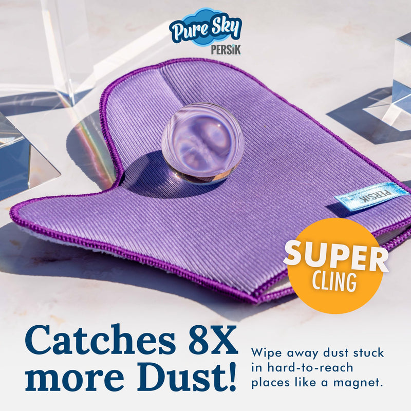 Pure-Sky Ultra Microfiber Cleaning Glove  - 2 sided, for Dust & Window Glass Streak Free Leaves no Wiping Marks