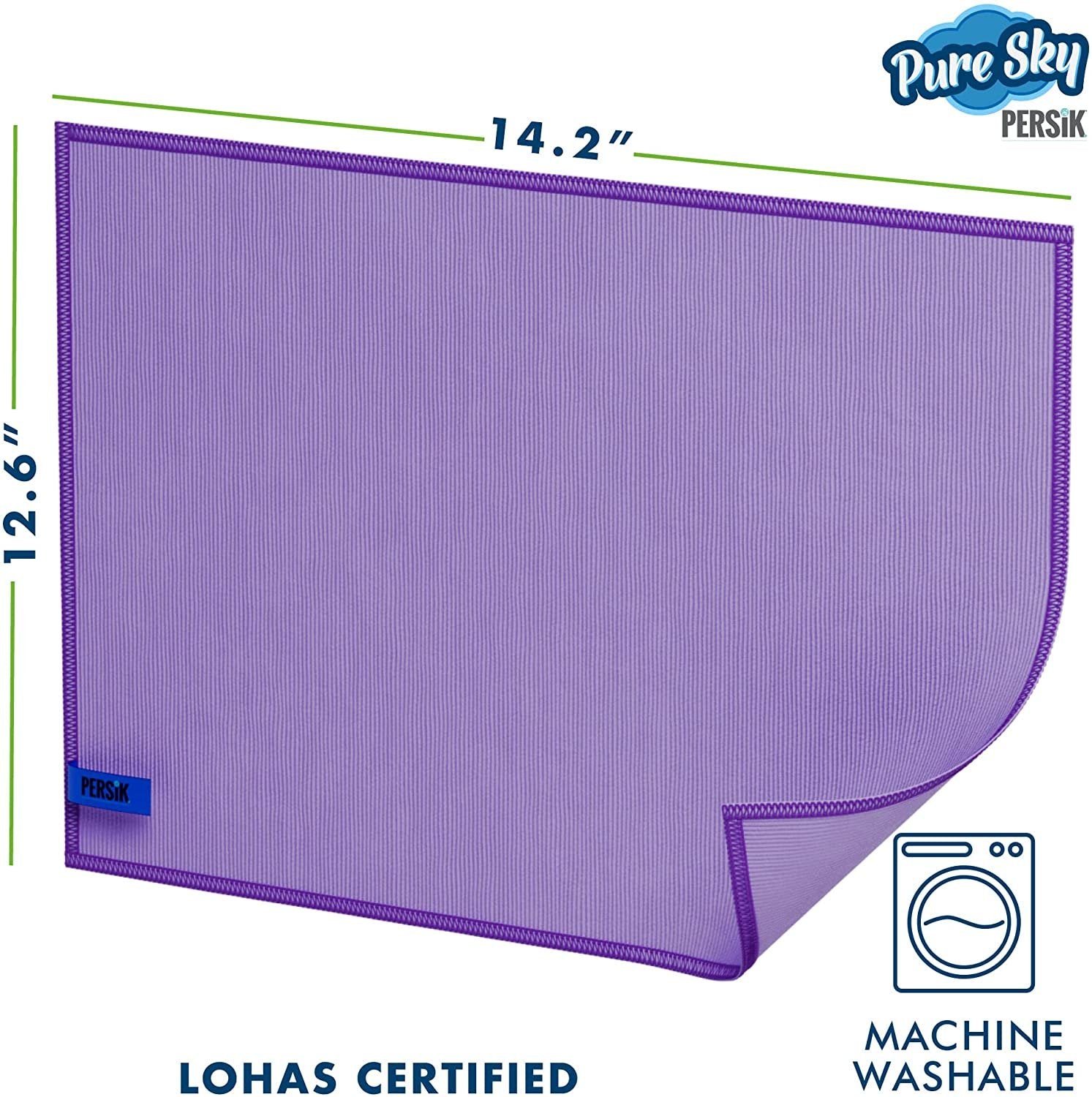 persik Pure-Sky Ultra-Microfiber Cleaning Cloth Streak Free - JUST ADD Water No Detergents Needed - Includes Window and Glass Cleaning Towel Pack of 2 + Eyeglasses Cleaning Cloth Pack of 2