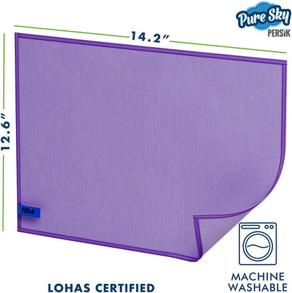 persik Pure-Sky Ultra-Microfiber Cleaning Cloth Streak Free - JUST ADD Water No Detergents Needed - Includes Window and Glass Cleaning Towel Pack of 2 + Eyeglasses Cleaning Cloth Pack of 2