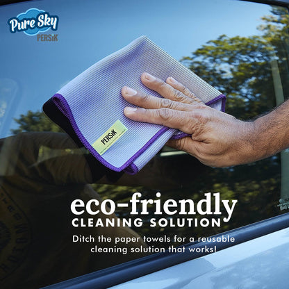 Pure-Sky 4-Piece Microfiber Towels for Cars Cleaning Kit – Includes, Interior, Body &amp; Windows Towel