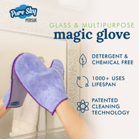Pure-Sky Ultra Microfiber Cleaning Glove  - 2 sided, for Dust & Window Glass Streak Free Leaves no Wiping Marks
