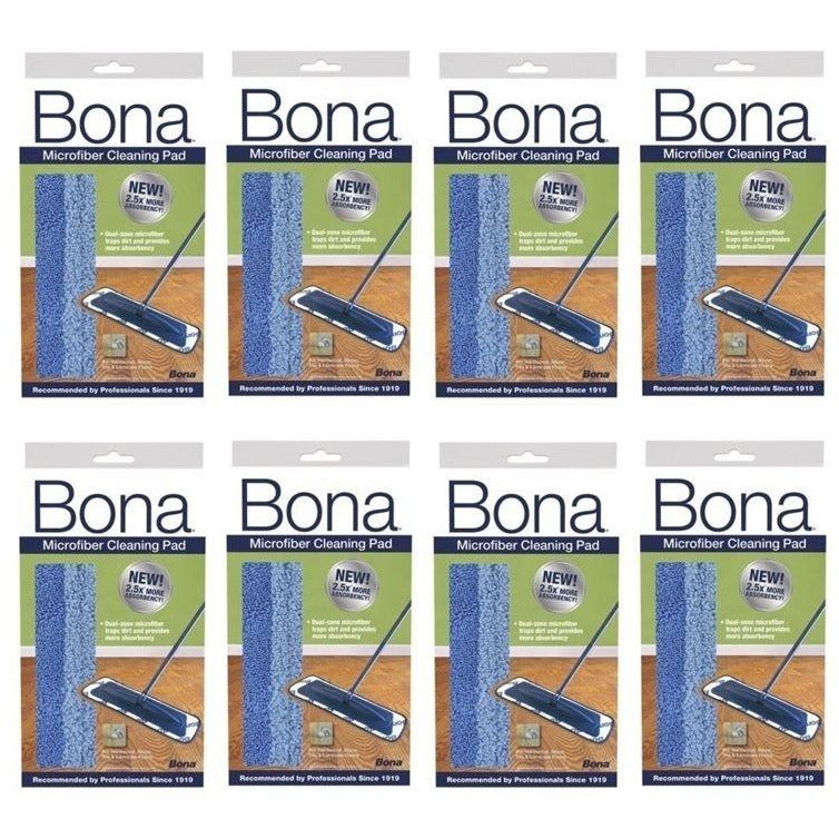 Bona Microfiber Cleaning Pad (Pack Of 8) 1204296 8 Pack