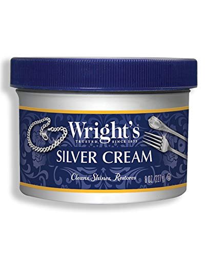 Wright's Silver Polishing Cream, 3-in-1, All-Purpose, Remove Tarnish, Clean, Shine and Protect All Silver, Pewter, Stainless Steel, Porcelain, Auto Chrome, 8 Oz