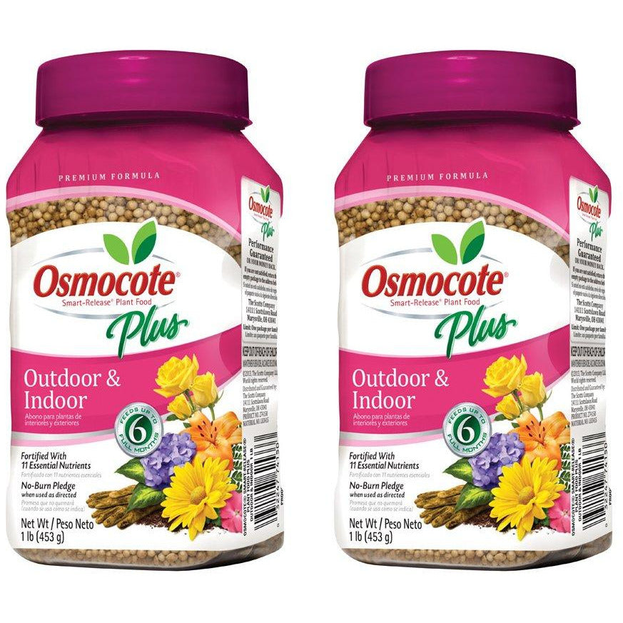 Osmocote Plus Outdoor and Indoor Smart-Release Plant Food, 1-Pound (Plant Fertilizer) - Pack of 2