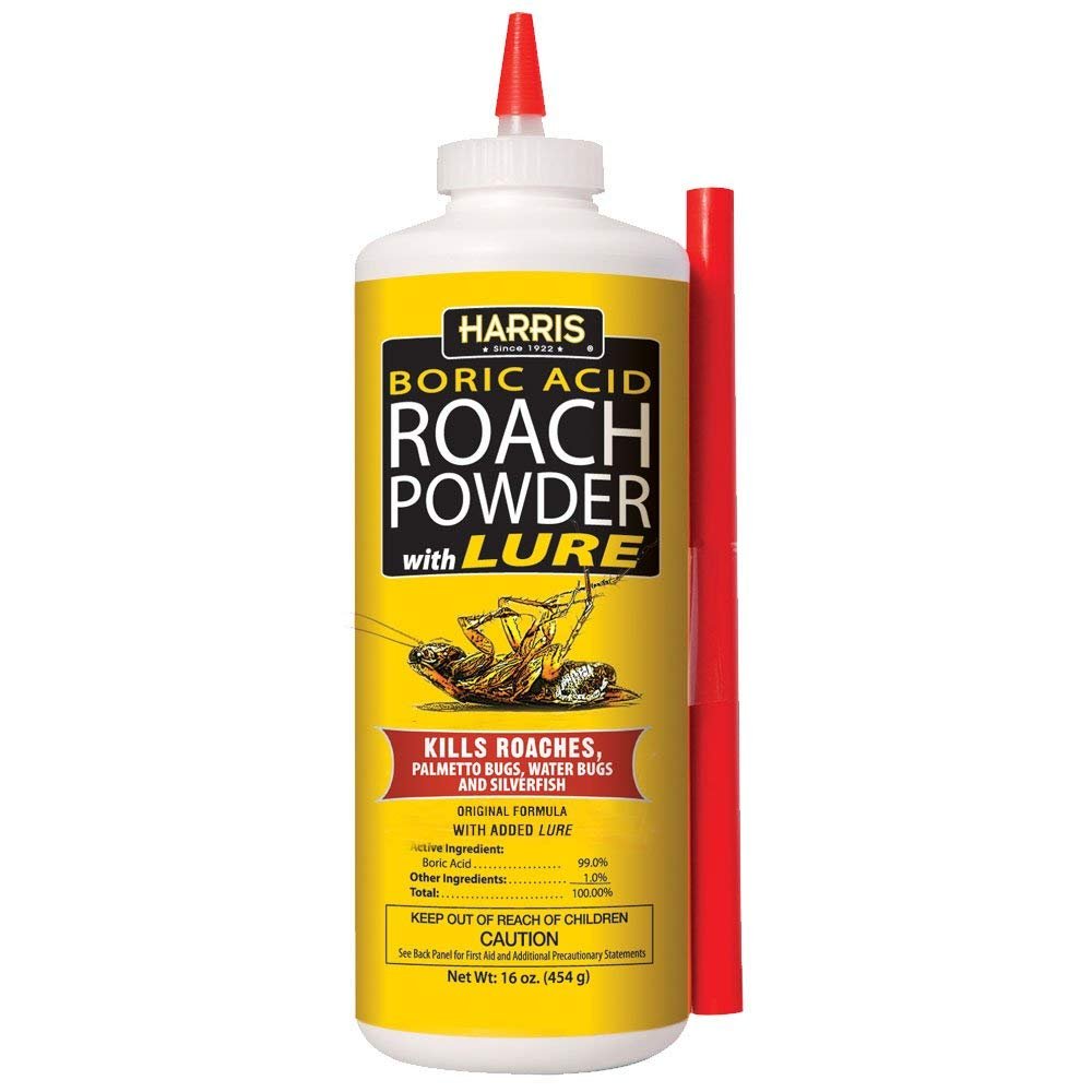 HARRIS Boric Acid Roach and Silverfish Killer Powder w/Lure (16oz)