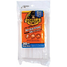 Load image into Gallery viewer, Gorilla Hot Glue Sticks, Mini Size, 4&quot; Long x .27&quot; Diameter, 30 Count, Clear, (Pack of 1)
